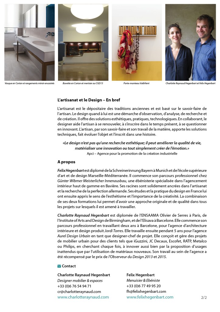 150727 - Communiqué de presse HEGENBART - Designer&Menuisier2